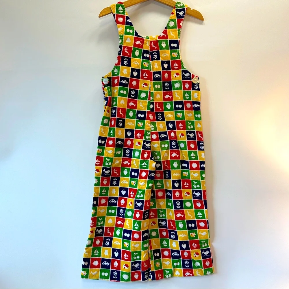 VTG 70s 80s Primary Secondary Color Toddler Kids‎ Unisex Overalls